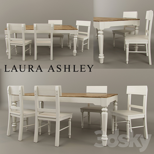 3d Models Table Chair Laura Ashley Dining Table