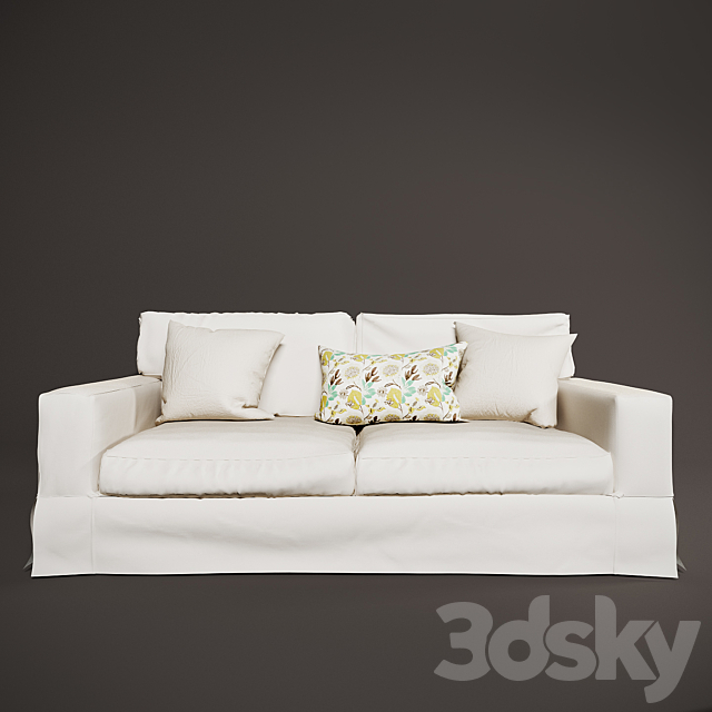 3d Models Sofa Pb Comfort Square Slipcovered Sleeper Sofa
