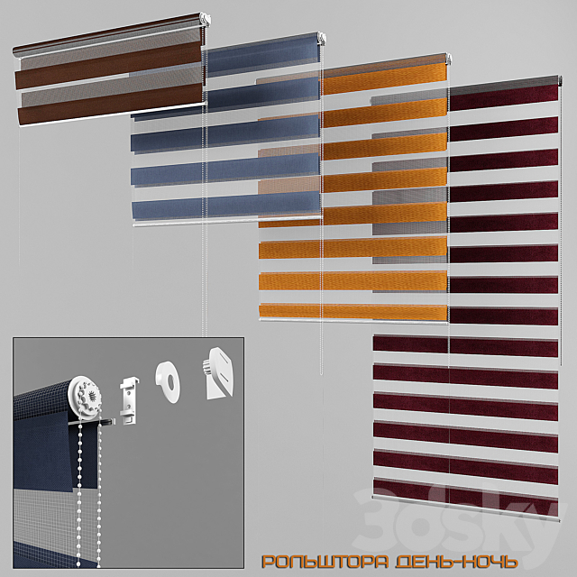 3d Models Curtain Blinds Day And Night