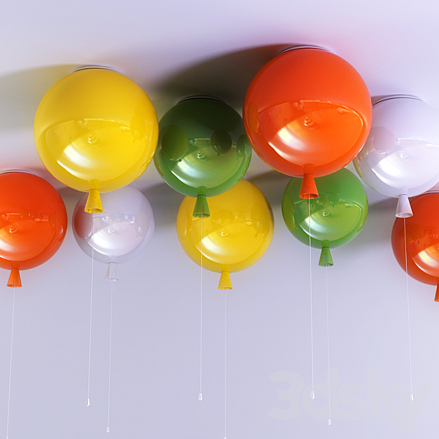 3d Models Ceiling Lamp Chandelier Balloons Memory Light