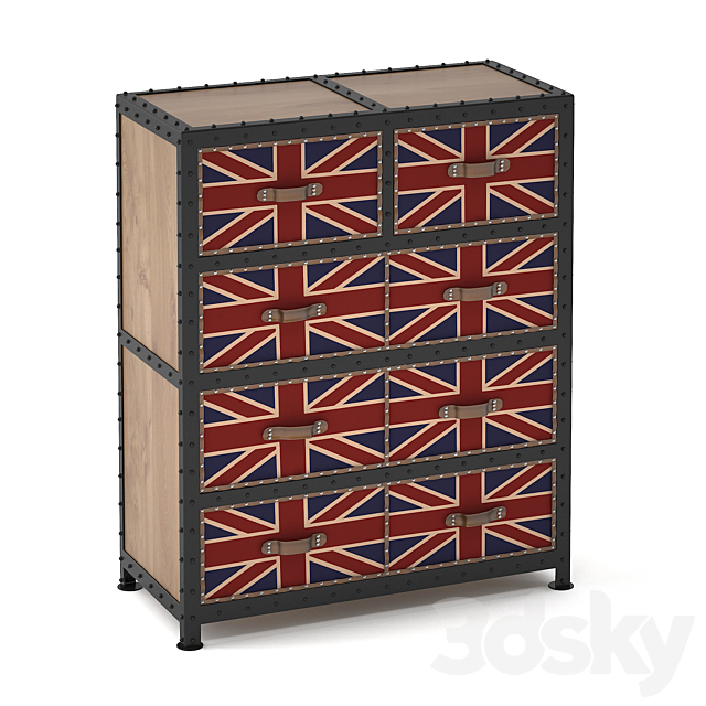 3d Models Sideboard Chest Of Drawer Union Jack Dresser
