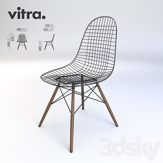 3d Models Chair Vitra Wire Chair Dkw