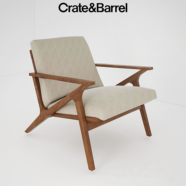 3d Models Arm Chair Cavett Chair From Crate Amp Barrel