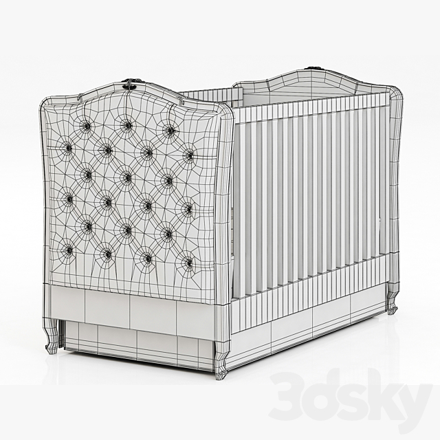3d Models Bed Restoration Hardware Colette Tufted Crib