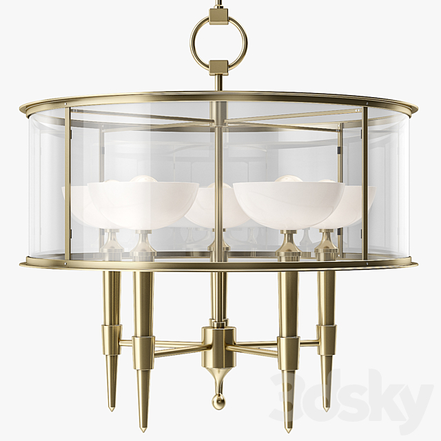 3d Models Ceiling Light Baker Coupelle Chandelier Five Arm