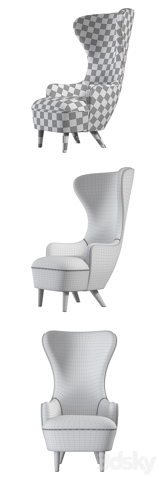 Tom Dixon Wingback Chair Arm chair 3D Models