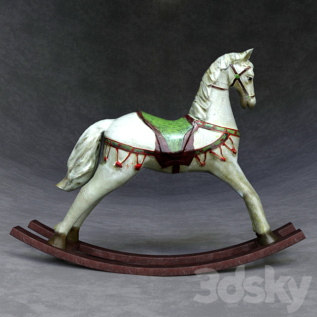 3d Models Toy Decorative Wooden Rocking Horse