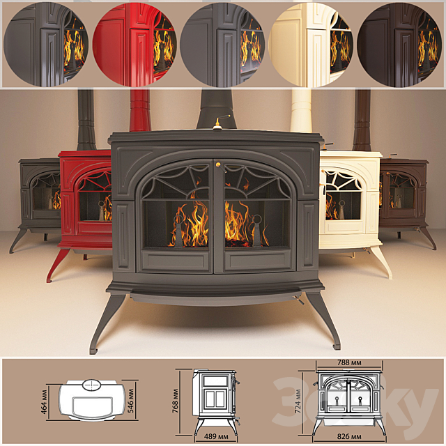 3d Models Fireplace Cast Iron Stove Defiant Vermont Castings