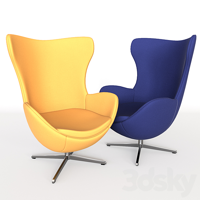 3d Models Arm Chair Egg Chairs 4 Color Sets