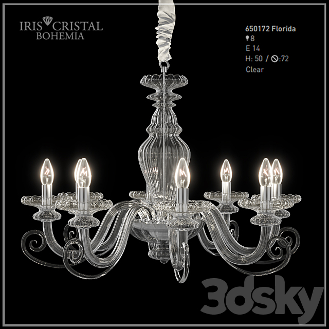 3d Models Chandelier Chandelier Iris Cristal Florida 650 172