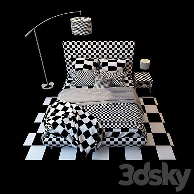 Nixon Upholstered Panel Bed by TOV Bed 3D Models