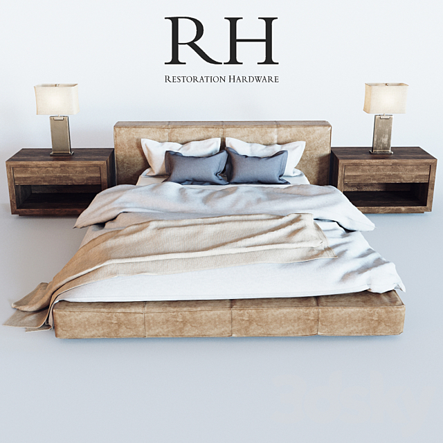 3d Models Bed Restoration Hardware Cloud Platform Leather Bed