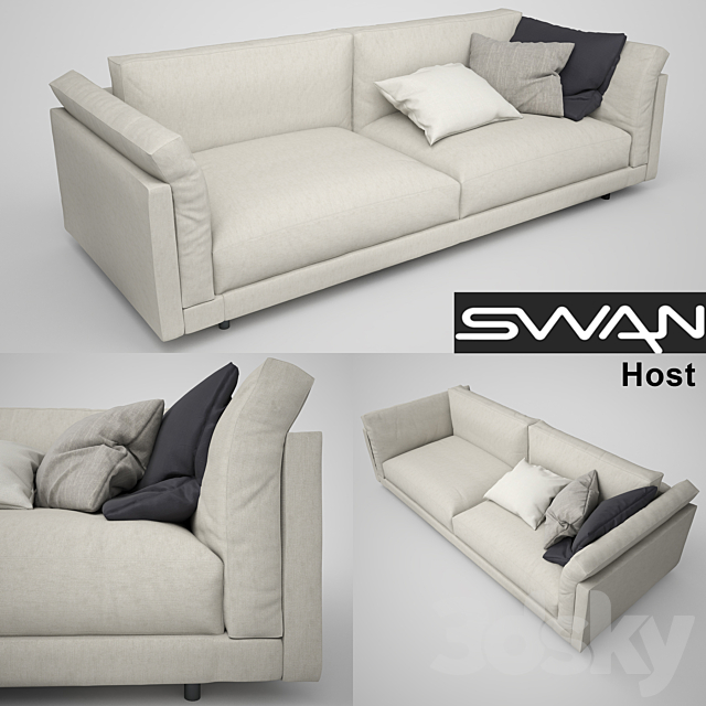 3d Models Sofa Swan Host Sofa L206