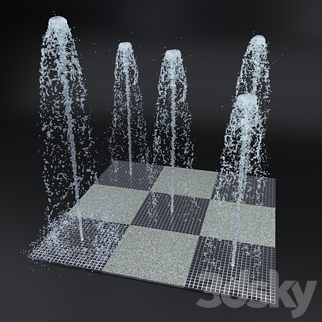 3d Models Urban Environment Dry Fountain