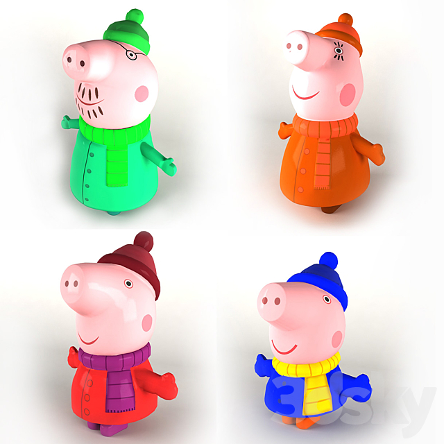 3d Models Toy Peppa Pig And His Family