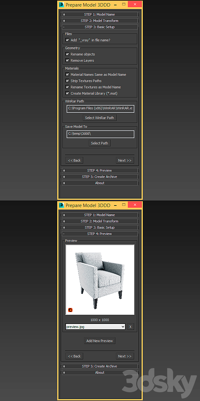 3d Models Scripts Prepare Model 3ddd