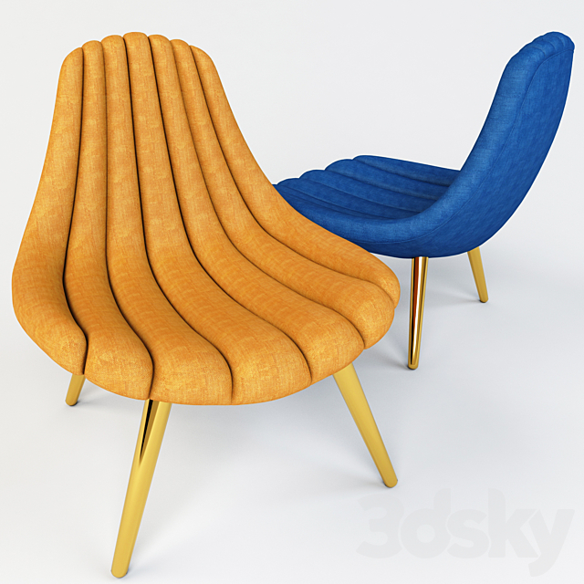 3d models: Arm chair - BRIGITTE LOUNGE CHAIR by Jonathan Adler