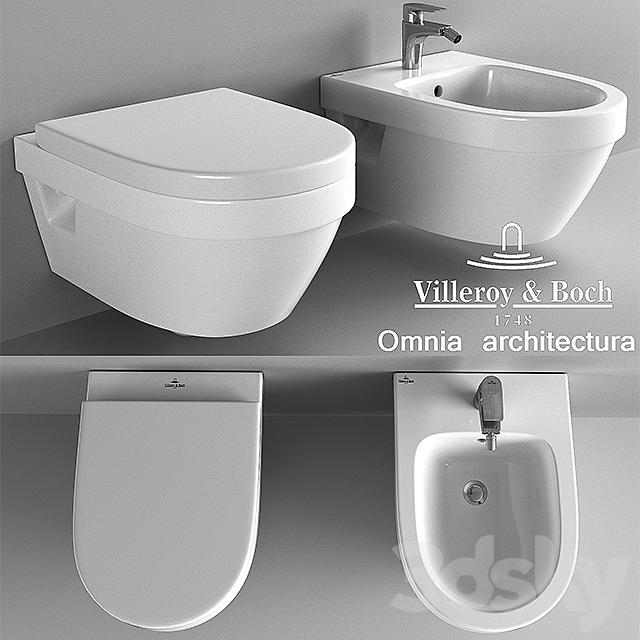 Emulatie Mam lava Suspended toilet and bidet Villeroy & Boch Omnia Architectura - Toilet and  Bidet - 3D Models