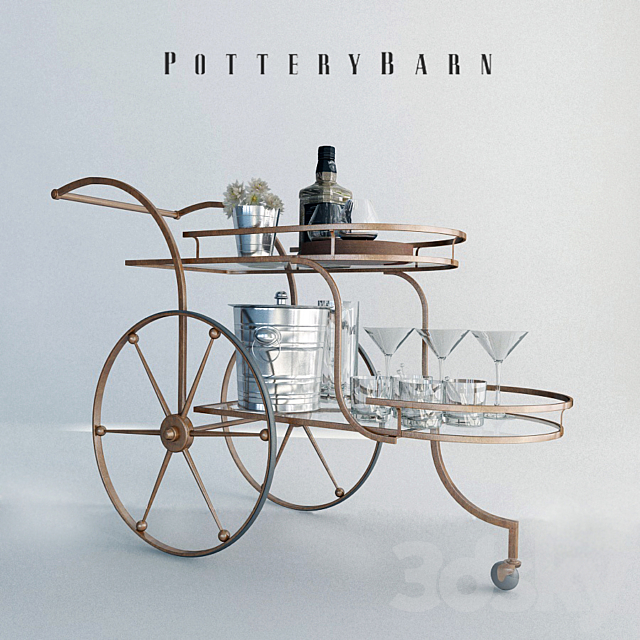 3d Models Other Ken Fulk Admiral Bar Cart Pottery Barn
