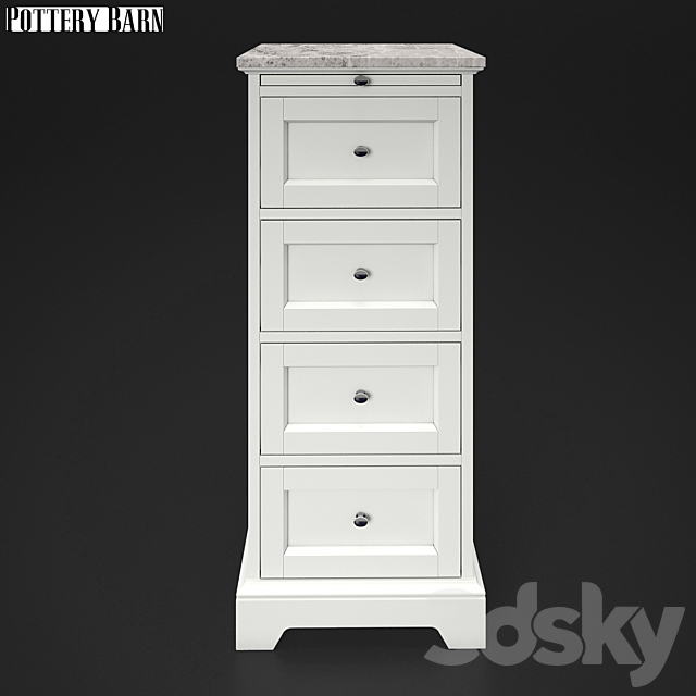 Pottery Barn Marble Top Sundry Tower, White Bathroom Storage Cabinet With Marble Top