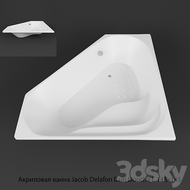 3d models: Bathtub - Acrylic Bath Jacob Delafon Bain Douche