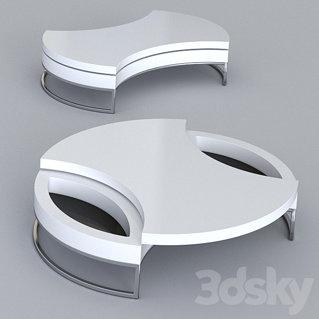 3d Models Table Rotating Table Coffee White