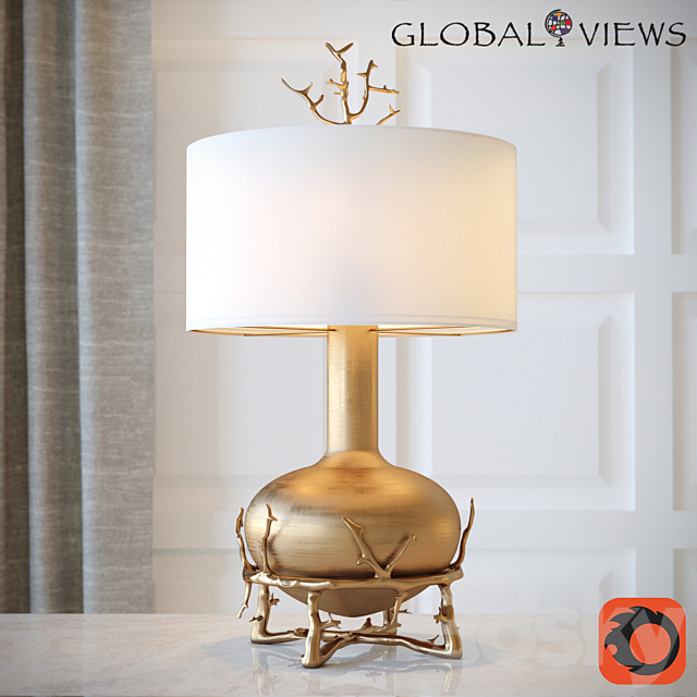 3d Models Table Lamp Fat Brass Twig Table Lamp