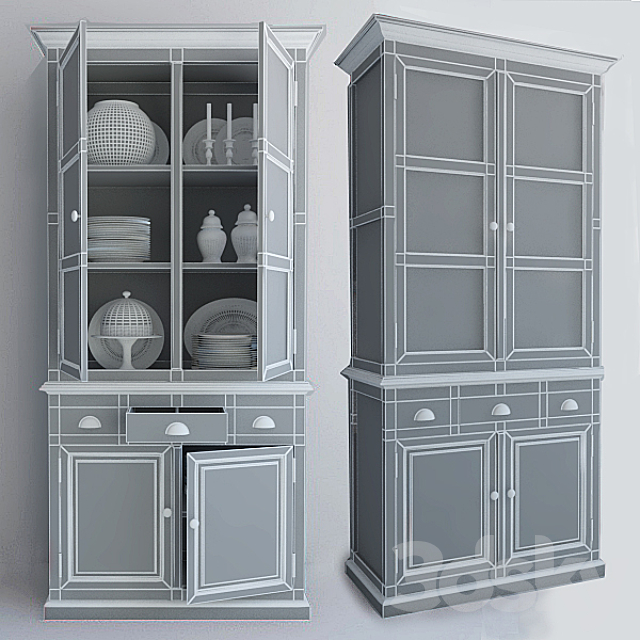 3d Models Wardrobe Display Cabinets Maison Du Monde Red Cupboard Quot Gascogne Quot