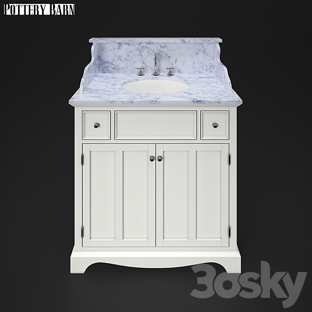 3d Models Bathroom Furniture Pottery Barn Lucca High Backsplash