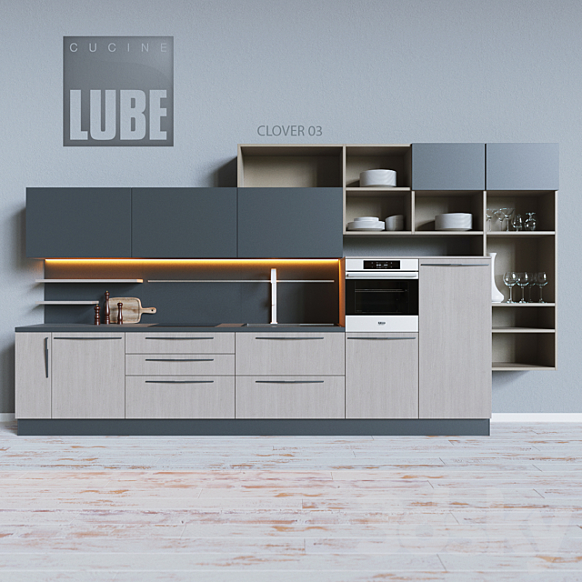 3d models: Kitchen - Cucine Lube - CLOVER 03