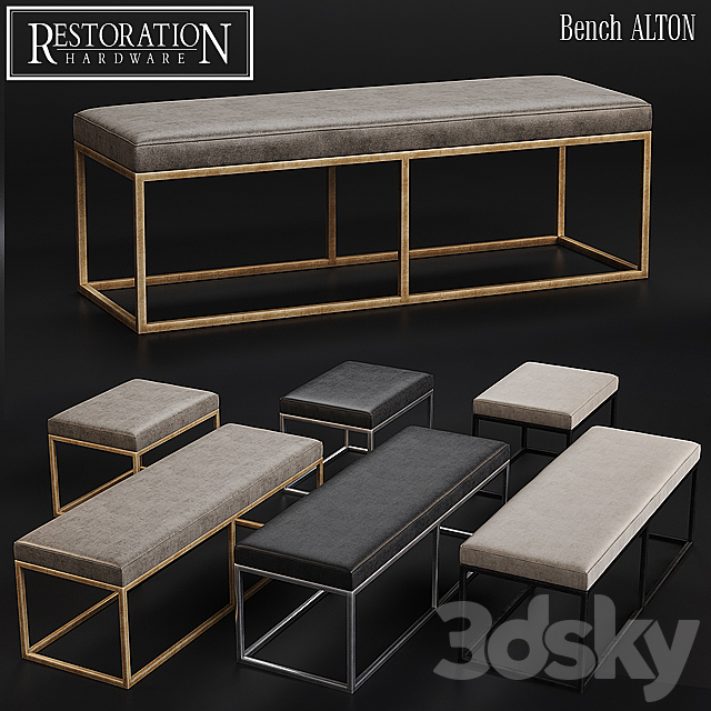 3d Models Other Soft Seating Rh Modern Alton Leather Bench