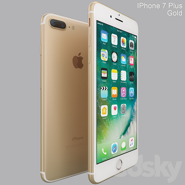 3d models phones iphone 7 plus gold