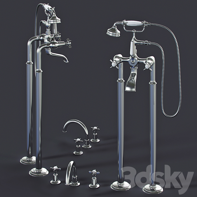Waterworks / Exposed Tub Filler and Sink faucet Faucet 3D Models