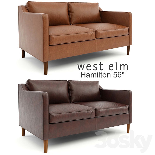 West Elm Hamilton Leather Sofa 56, West Elm Leather Sofa Hamilton