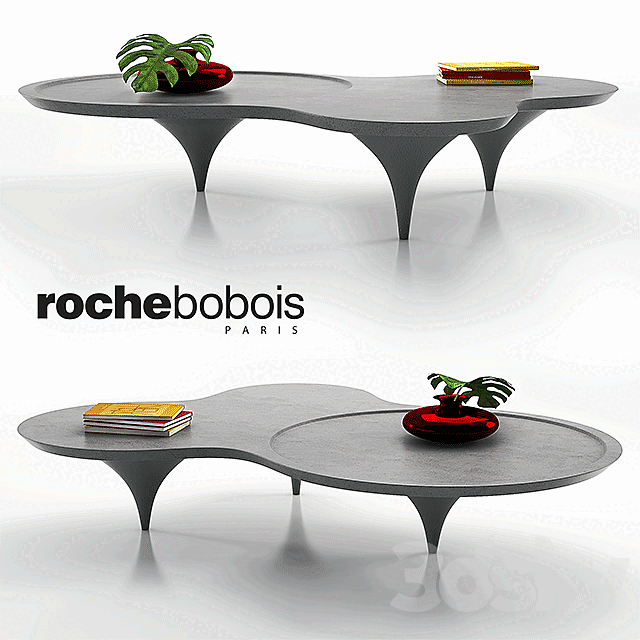 Roche Bobois Coffee Tables / 41 Canotier For Roche Bobois Joel Escalona : It has wooden table top and leather side, which is very elegant.