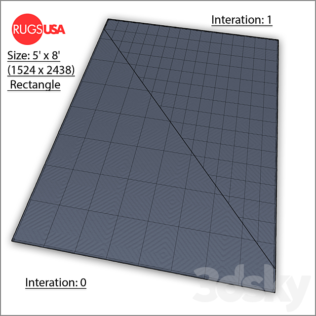 Rugs USA. Sierra Paddle Rug. Carpets 3D Models