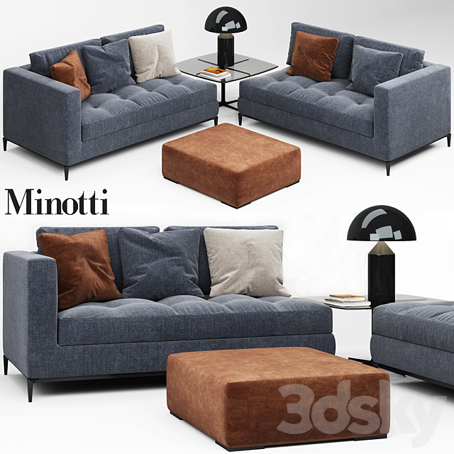 3d Models Sofa Minotti Andersen Quilt Sofa