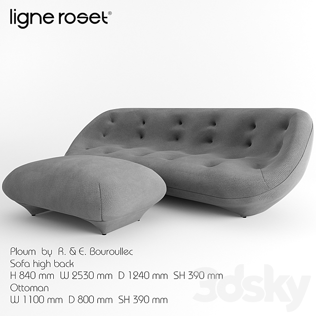 3d Models Sofa Ploum Ligne Roset
