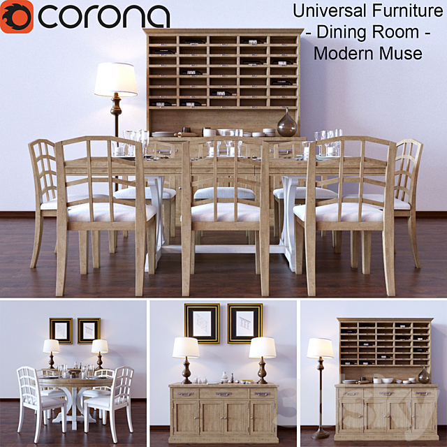 3d Models Table Chair Universal Furniture Dining Room Modern Muse