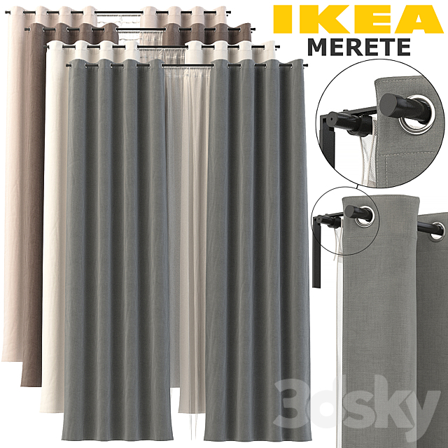 3d Models Curtain Ikea Curtains Merete Rekka