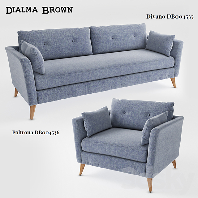3d Models Sofa Dialma Brown Divano Db004535 Poltrona Db004536