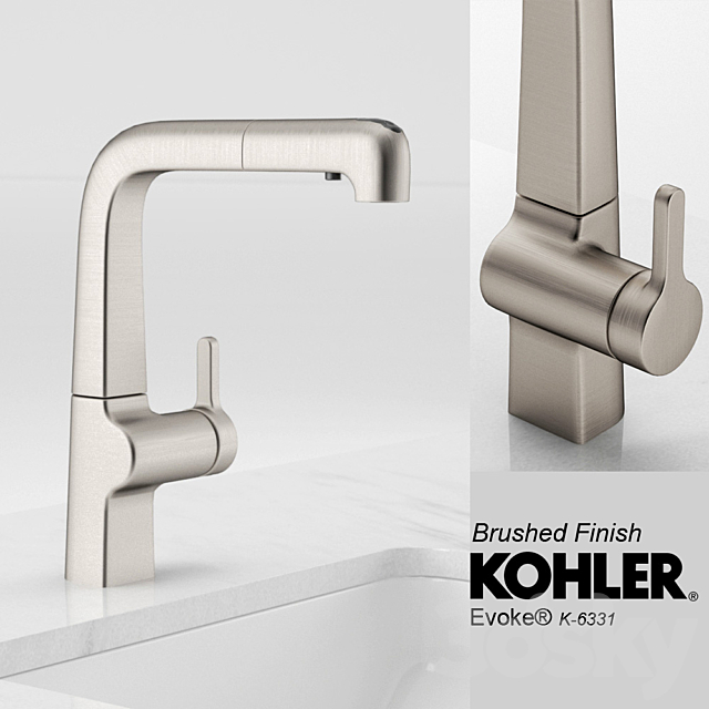 3d Models Faucet Kohler Evoke Single Handed Faucet 2 Finishes