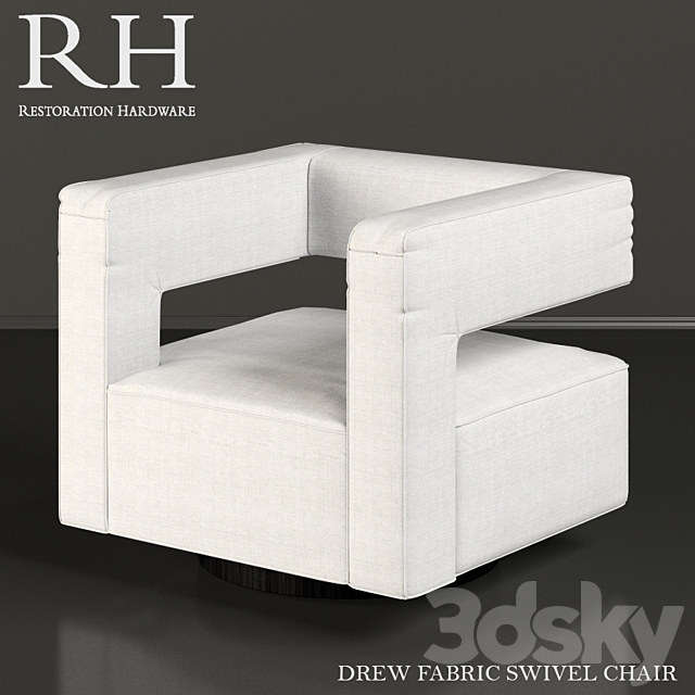3d Models Arm Chair Restoration Hardware Drew Swivel Chair
