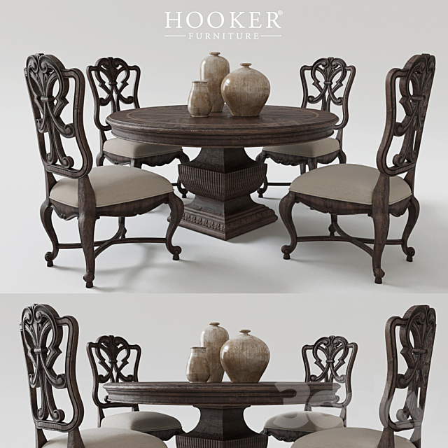 3d Models Table Chair Hooker Furniture Dining Room Adagio
