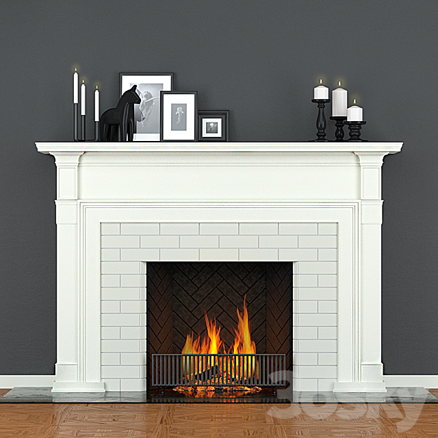 Fireplace with IKEA decor Fireplace 3D Models