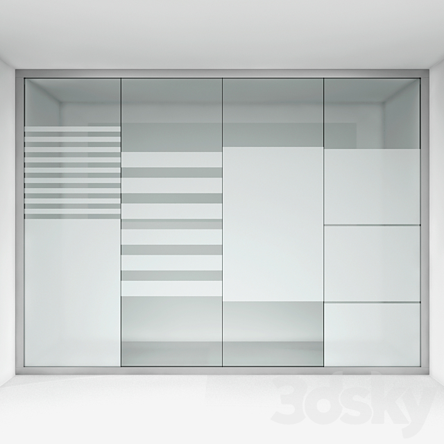 3d Models Office Furniture Office Glass Partition 1