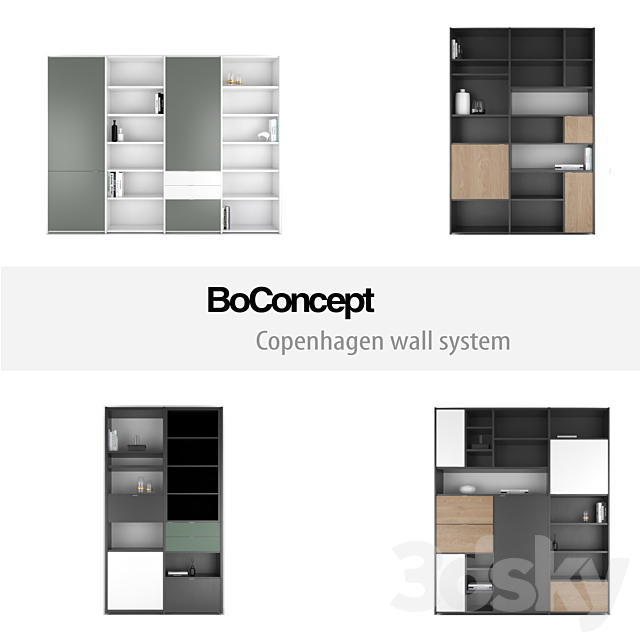 3d Models Wardrobe Display Cabinets Boconcept Copenhagen Wall