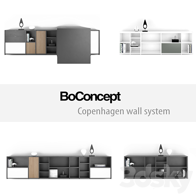 3d Models Other Boconcept Copenhagen Wall System Set 8