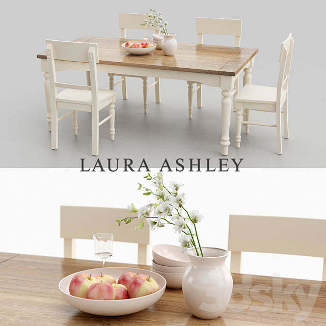 3d Models Table Chair Laura Ashley Dining Table Set