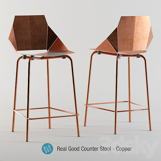 3d Models Chair Blu Dot Real Good Copper Stool